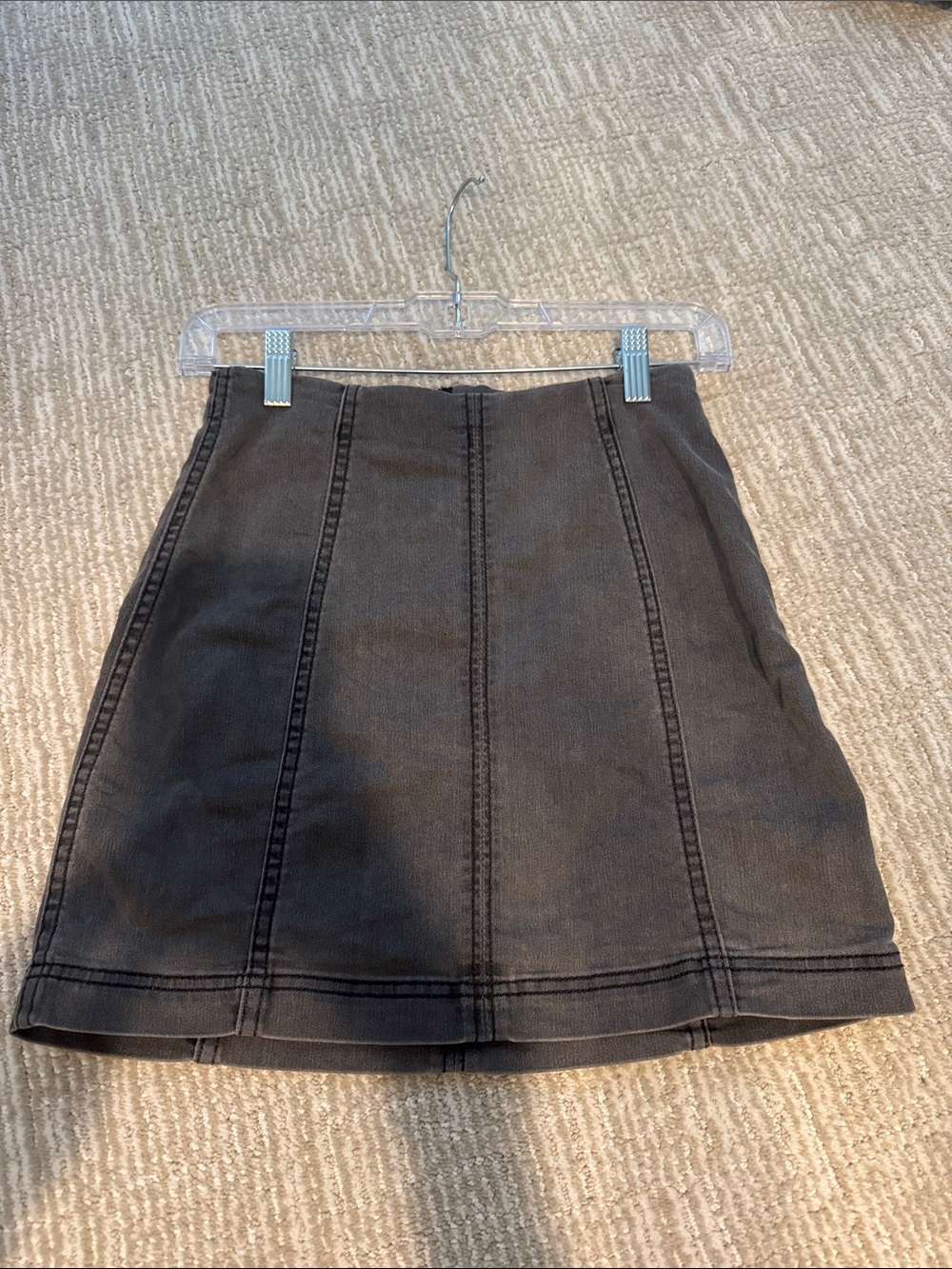 Free People Dark Gray Paneled Mini Skirt